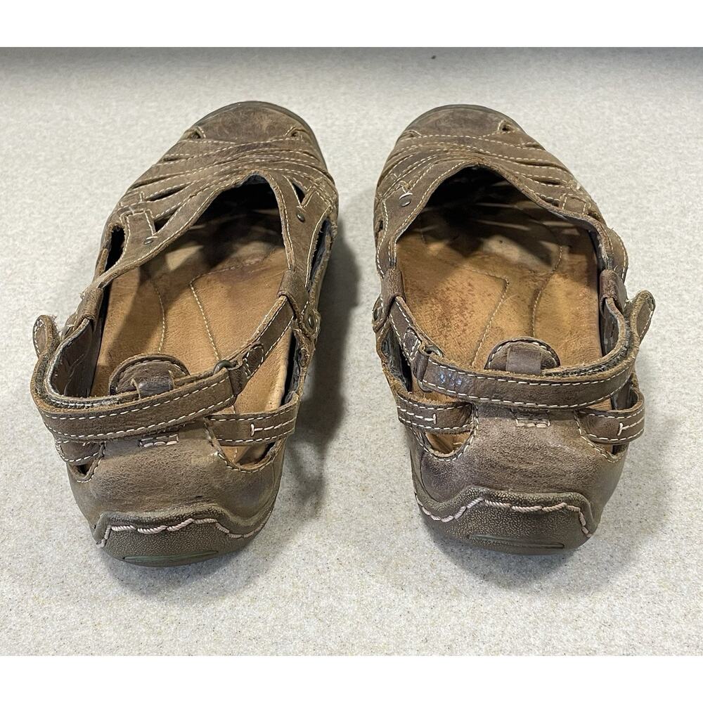 Earth Brown Leather Sandals Women’s Size 8B Adjustable Ankle Strap Breathable - Picture 3 of 15